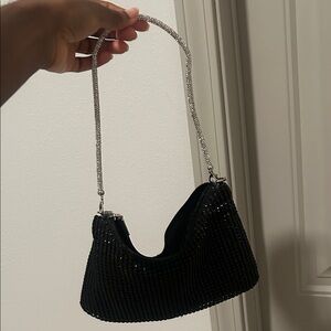 Elegant Black glittery Beaded Handbag